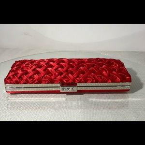 FREE W/purchase of $50 and up! Red Clutch with Silver accents